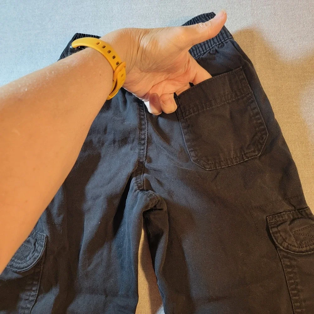 The Children's Place Cargo Pants Kids 6S Navy Blue Excellent Elastic Waist
